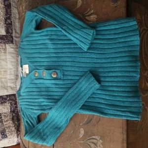 Sundance ribbed sweater teal.  Super stretchy.
